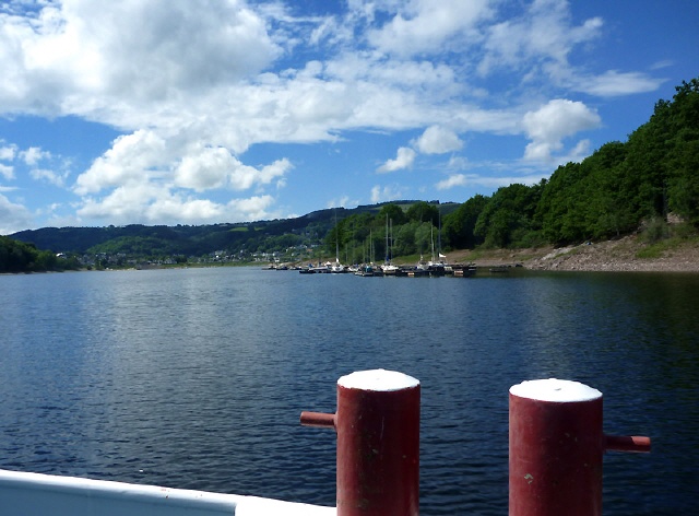 Schiffausblick auf den Rursee Richtung Rurberg